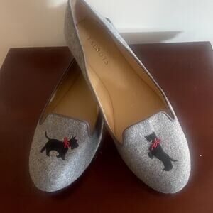 Talbots Womens Gray Scottie Dog Wool Loafers Sz 7